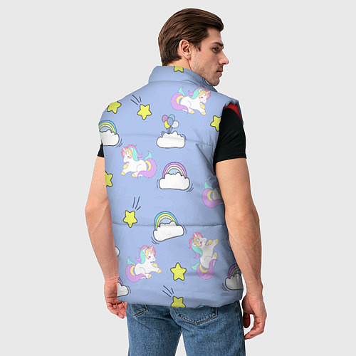 Мужской жилет Единоржки и облака / 3D-Красный – фото 4