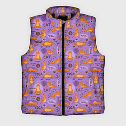 Мужской жилет Кошачья Йога, цвет: 3D-черный