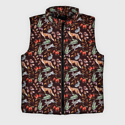 Мужской жилет Лесная лисичка паттерн, цвет: 3D-черный