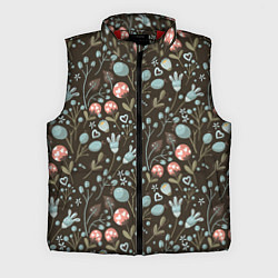 Мужской жилет Цветы и ягоды паттерн