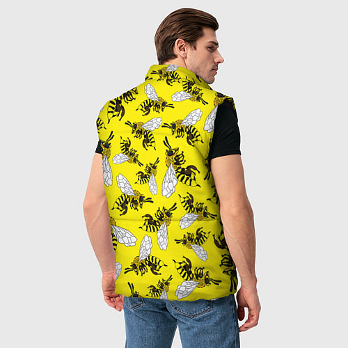 Мужской жилет Пчелы на желтом / 3D-Черный – фото 4