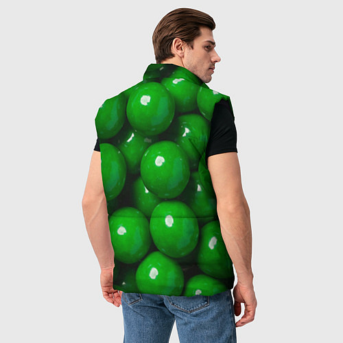 Мужской жилет Крупный зеленый горошек / 3D-Черный – фото 4