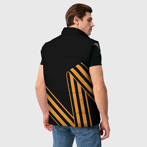 Мужской жилет Герб России - георгиевская лента / 3D-Светло-серый – фото 4