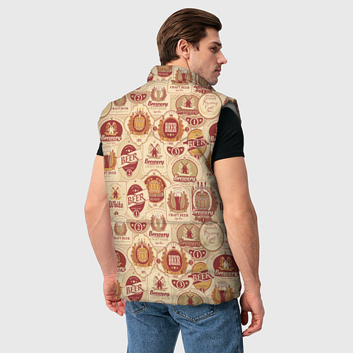 Мужской жилет Пивные Этикетки Beer / 3D-Светло-серый – фото 4