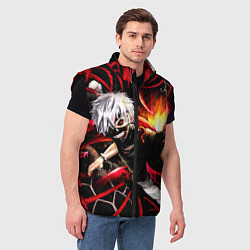 Мужской жилет Tokyo Ghoul Токийский Гуль Red Snake, цвет: 3D-черный — фото 2