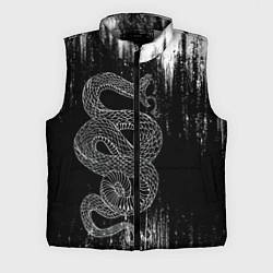 Мужской жилет Snake Краски Змея ЧБ, цвет: 3D-светло-серый