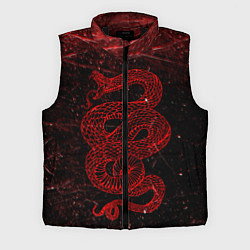 Мужской жилет Красная Змея Red Snake Глитч, цвет: 3D-черный