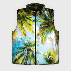 Мужской жилет Пальмы под солнцем, цвет: 3D-черный