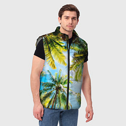 Мужской жилет Пальмы под солнцем, цвет: 3D-светло-серый — фото 2