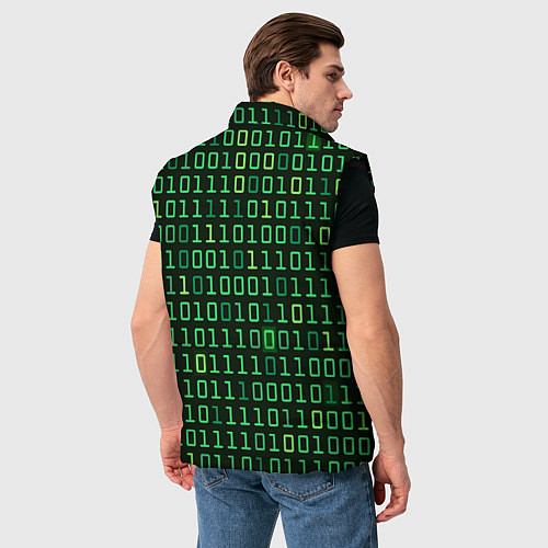 Мужской жилет Двоичный Код Binary Code / 3D-Черный – фото 4