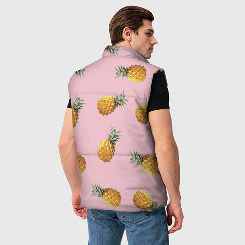 Мужской жилет Ананасы падают / 3D-Черный – фото 4