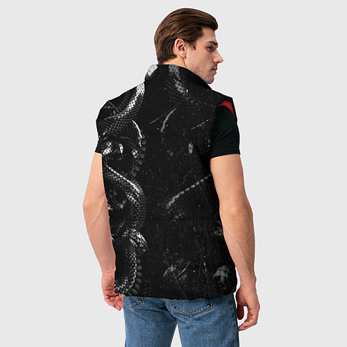 Мужской жилет Змеиный Паттерн Snake Black / 3D-Красный – фото 4