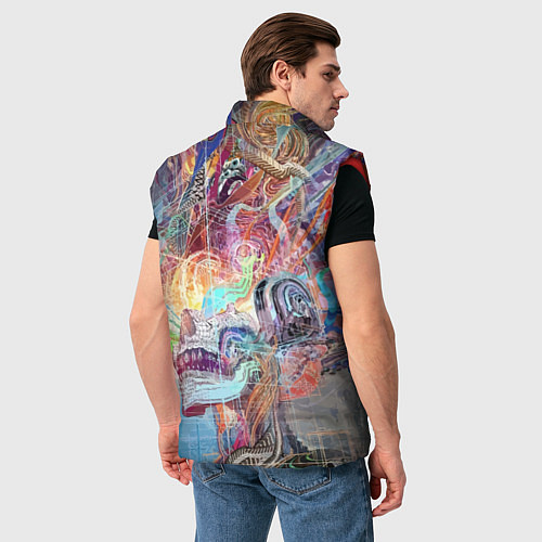 Мужской жилет Cyber skull Vanguard pattern / 3D-Красный – фото 4