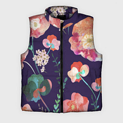 Мужской жилет Цветы Красные, цвет: 3D-светло-серый