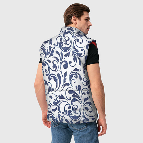 Мужской жилет Гжелевый рисунок / 3D-Красный – фото 4