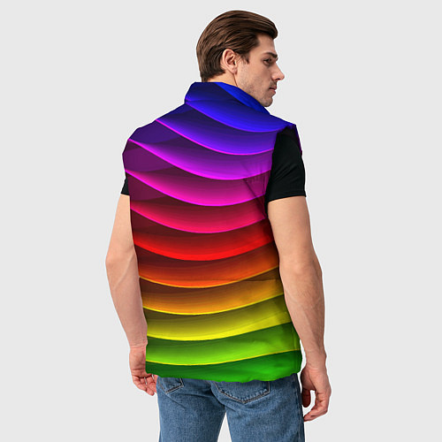 Мужской жилет Color line neon pattern Abstraction Summer 2023 / 3D-Черный – фото 4