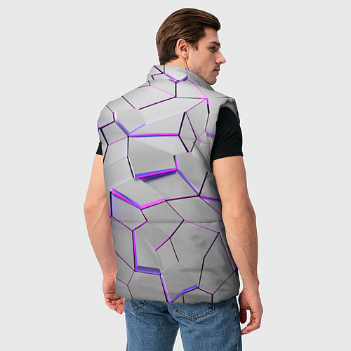 Мужской жилет 3д плиты - белый неон / 3D-Светло-серый – фото 4