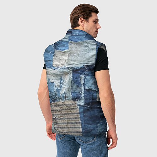 Мужской жилет Пэчворк Рваная ткань Hype / 3D-Светло-серый – фото 4