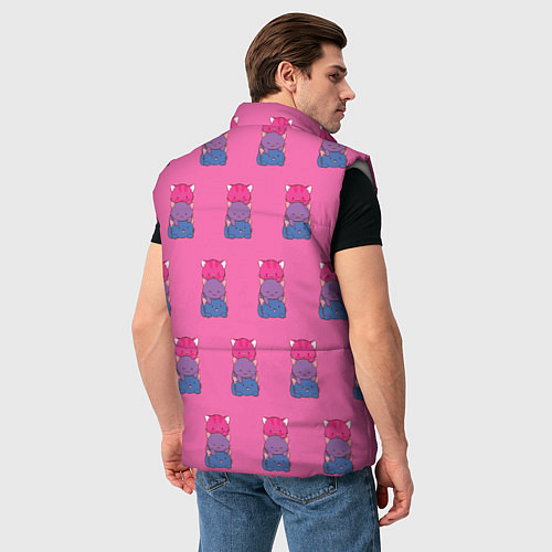 Мужской жилет Котики светофоры / 3D-Светло-серый – фото 4