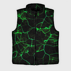Мужской жилет Абстракция - Черно-зеленый фон - дым, цвет: 3D-черный
