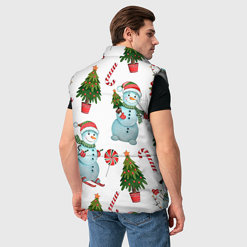 Мужской жилет НОВОГОДНИЕ ПЕРСОНАЖИ NEW YEARS CHARACTERS / 3D-Светло-серый – фото 4