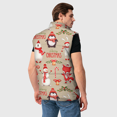 Мужской жилет СЧАСТЛИВОГО РОЖДЕСТВА MERRY CHRISTMAS / 3D-Черный – фото 4