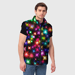 Мужской жилет ЦВЕТНЫЕ ЗВЕЗДЫ COLORED STARS, цвет: 3D-черный — фото 2