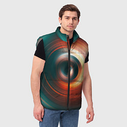 Мужской жилет Цветные круги - Black hole, цвет: 3D-светло-серый — фото 2