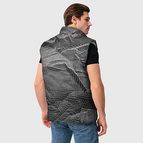 Мужской жилет Мятая сетчатая ткань Crumpled Mesh Fabric / 3D-Светло-серый – фото 4