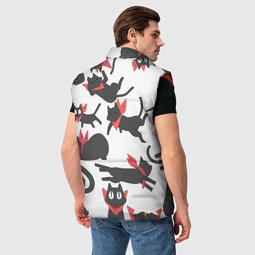 Мужской жилет Котики - арт / 3D-Красный – фото 4