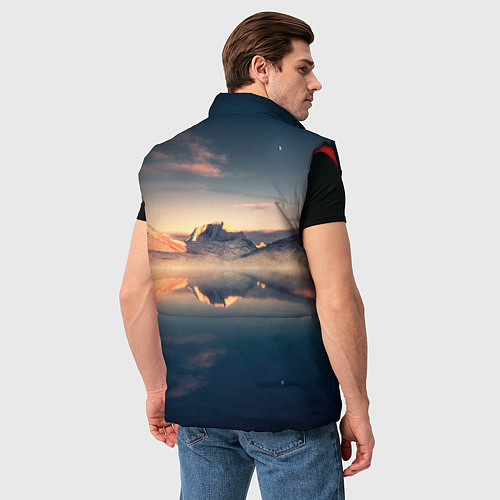 Мужской жилет Горы озеро / 3D-Красный – фото 4