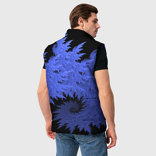 Мужской жилет Абстрактный морозный узор Abstract frost pattern / 3D-Черный – фото 4