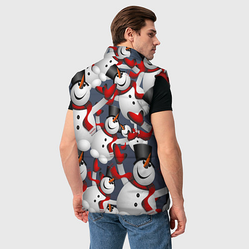 Мужской жилет ВОЗДУШНЫЕ СНЕГОВИКИ / 3D-Красный – фото 4