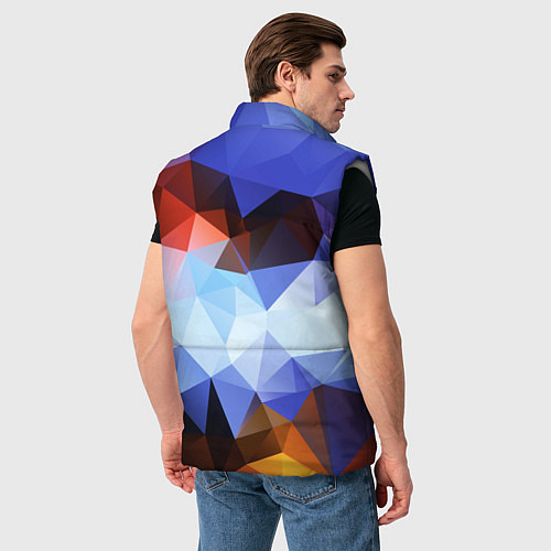 Мужской жилет Абстрактный цветной узор из треугольников Abstract / 3D-Светло-серый – фото 4