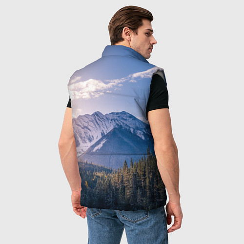 Мужской жилет Горы Лес Солнце / 3D-Светло-серый – фото 4