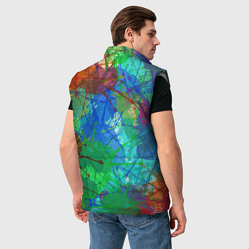 Мужской жилет Разноцветные кляксы / 3D-Светло-серый – фото 4