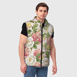 Мужской жилет Цветы Английские Розы, цвет: 3D-черный — фото 2