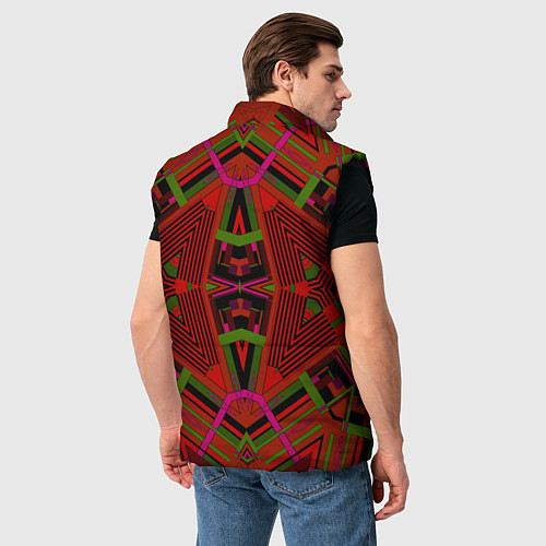 Мужской жилет Геометрический этнический арабский узор в красно ч / 3D-Черный – фото 4