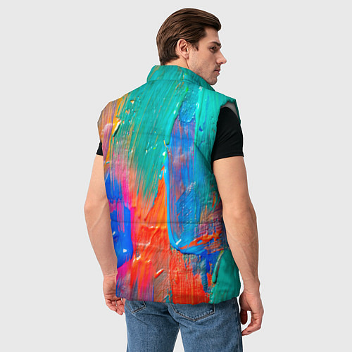 Мужской жилет Мазки масляной краски Абстракция Oil Paint Strokes / 3D-Светло-серый – фото 4