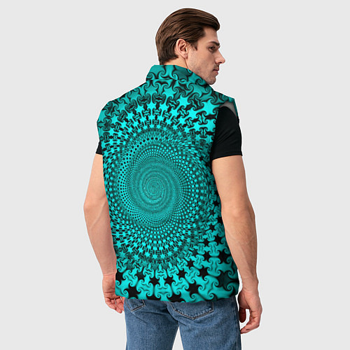 Мужской жилет NEON FRACTAL PATTERN / 3D-Светло-серый – фото 4