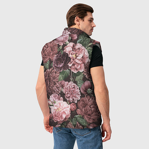Мужской жилет Цветы Полные Любви / 3D-Светло-серый – фото 4