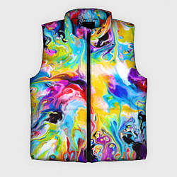 Мужской жилет Неоновые всплески красок Лето Neon splashes of col, цвет: 3D-красный