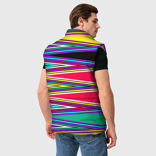 Мужской жилет Разноцветный радужный полосатый принт / 3D-Светло-серый – фото 4
