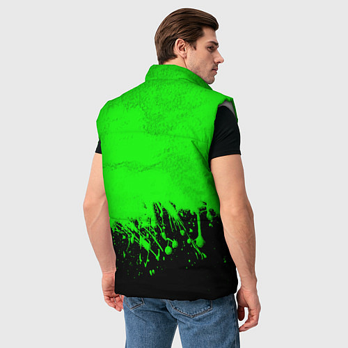 Мужской жилет САЛАТОВЫЕ НЕОНОВЫЕ БРЫЗГИ КРАСКИ / 3D-Светло-серый – фото 4