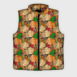 Мужской жилет Бутоны и листья, цвет: 3D-светло-серый