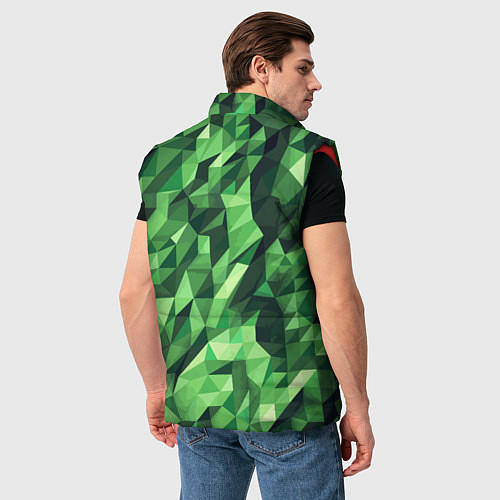 Мужской жилет Объёмный полигональный камуфляж / 3D-Красный – фото 4