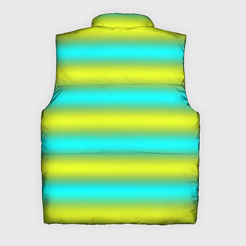 Мужской жилет Бирюзово-желтые неоновые полосы / 3D-Светло-серый – фото 2