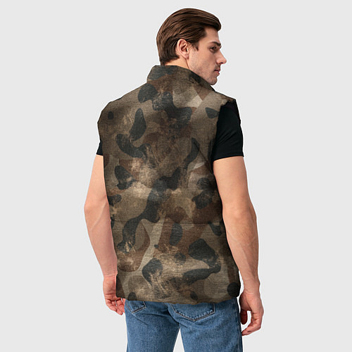 Мужской жилет Камуфляж с потёртостями - Буря в пустыне / 3D-Черный – фото 4