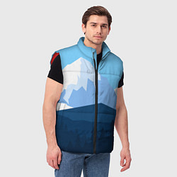Мужской жилет Горы, лес, канатная дорога, цвет: 3D-красный — фото 2