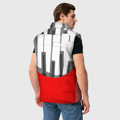 Мужской жилет Клавиши фортепиано как картошка фри / 3D-Светло-серый – фото 4